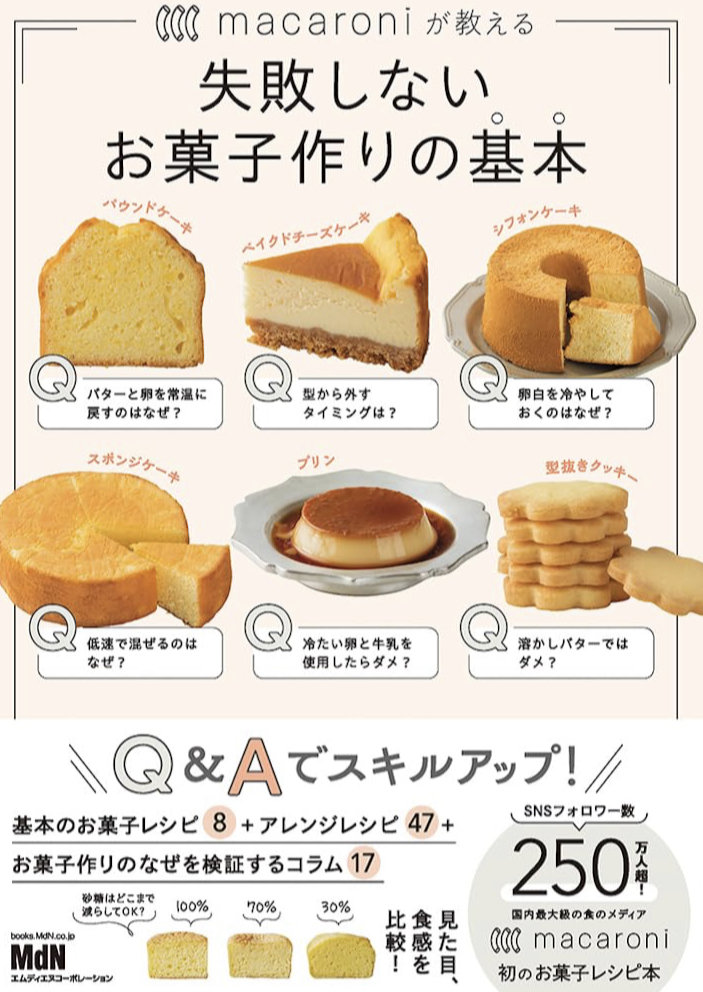 私、失敗しないんで🧁macaroniが教える 失敗しないお菓子作りの基本 macaroni macaroni料理家 えも エムディエヌコーポレーション #架空書店 230715⑤